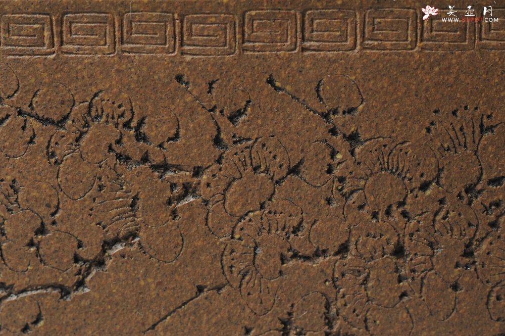 紫砂壶图片：唐文全手 刘华徒弟生益刻绘 老段泥 兽耳品茗杯 - 美壶网