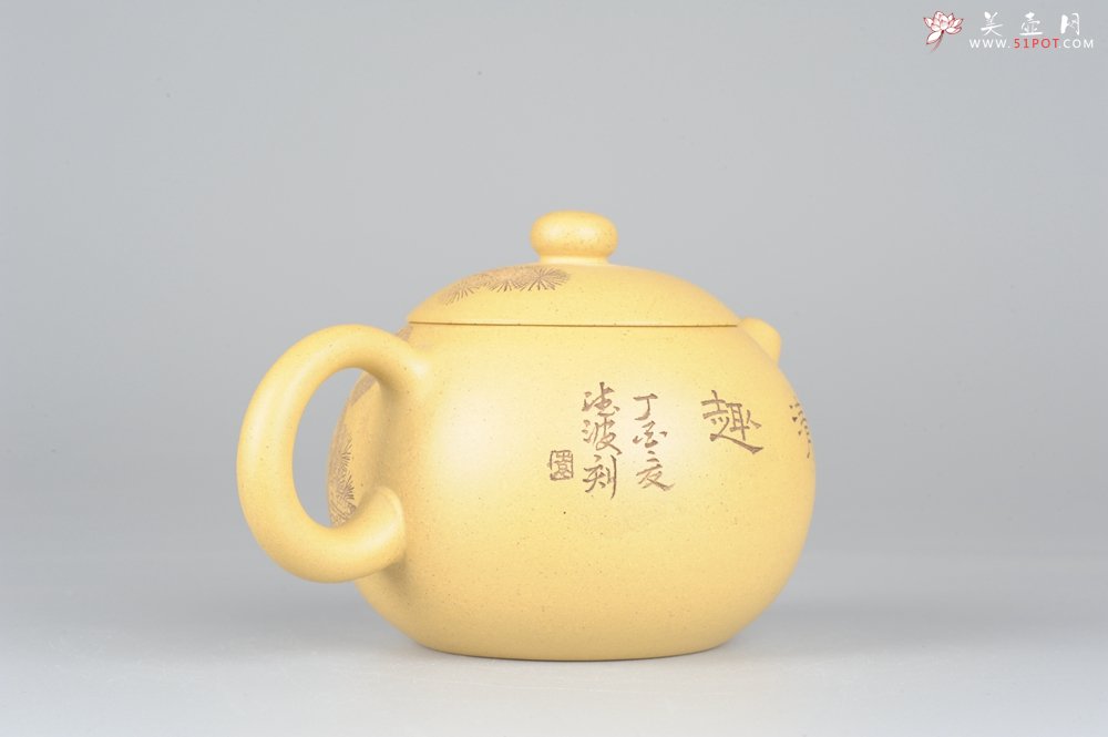 紫砂壶图片：国助唐文本绿西施  端庄 助工袁德波装饰  - 美壶网