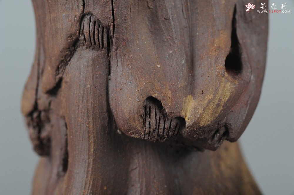 紫砂壶图片：精品小号树桩达摩茶宠摆件 神态生动  - 美壶网