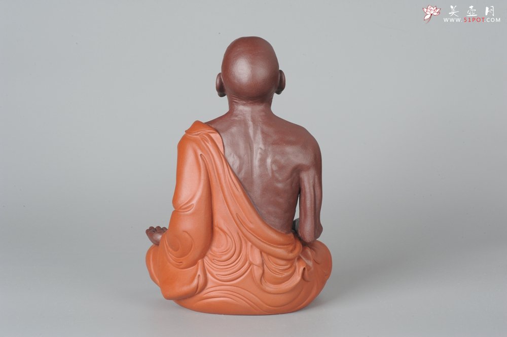 紫砂壶图片：静观罗汉 醉泥人郑玉阳精品雕塑 大号精品 - 美壶网