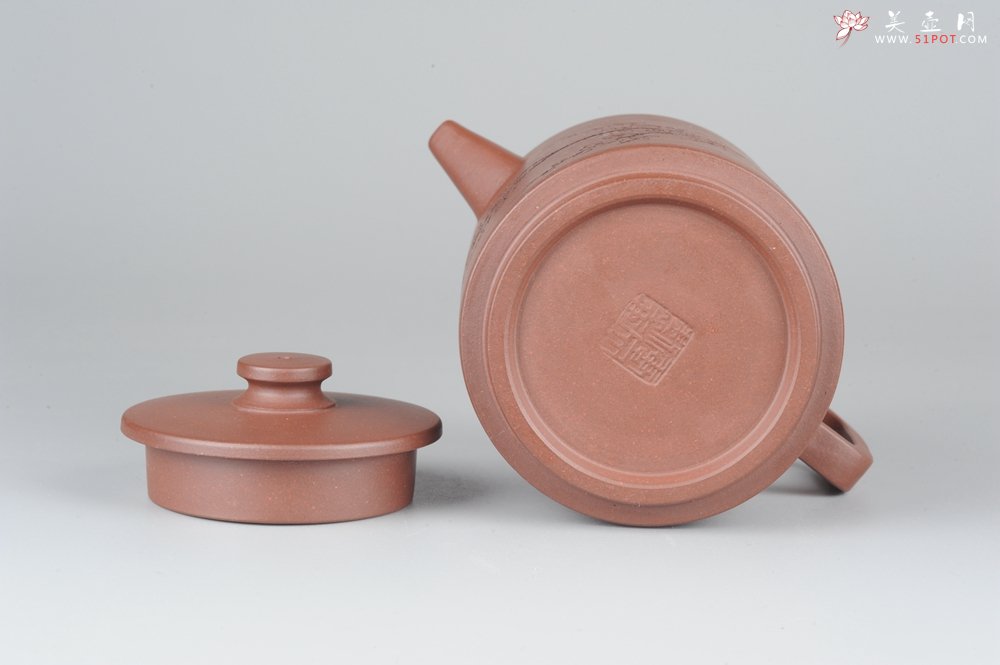 紫砂壶图片：助理美术师唐文全手作品 圆础 助理工艺美术师袁德波刻绘 - 美壶网