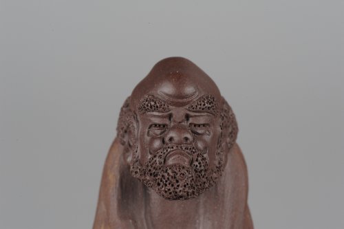 美壶定制紫砂壶 精品小号树桩达摩茶宠摆件 神态生动  原矿紫泥