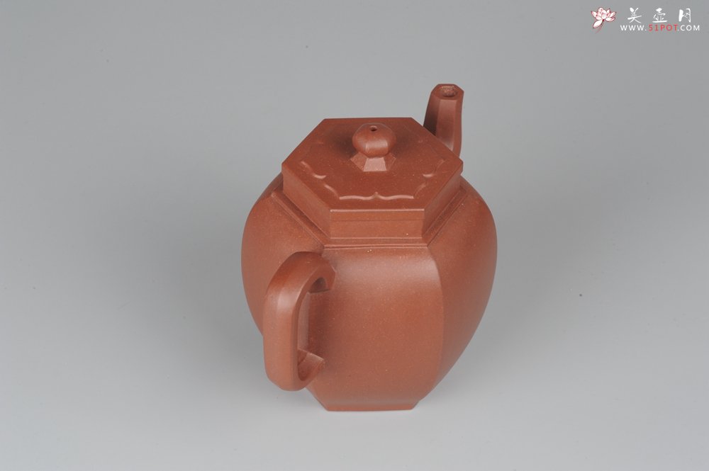 紫砂壶图片：美壶特惠 全手工六方宫灯壶 高挑大气 - 美壶网