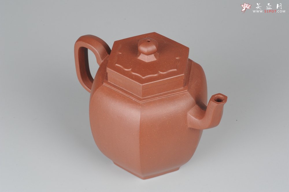 紫砂壶图片：美壶特惠 全手工六方宫灯壶 高挑大气 - 美壶网