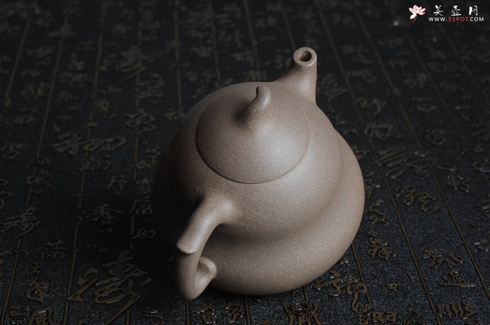 紫砂壶图片：美壶特惠 优质青灰段泥葫芦福禄壶 - 美壶网