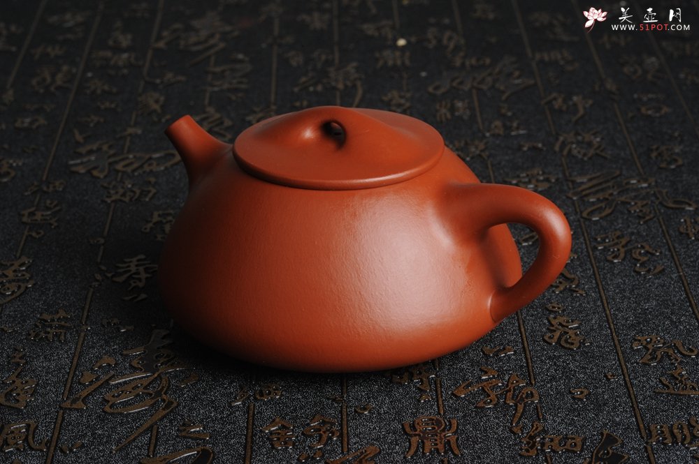 紫砂壶图片：百分百全手工优质朱泥石瓢壶 - 美壶网