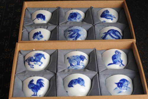 古月山房紫砂壶 十二生肖景德镇主人杯 送礼自用两相宜 