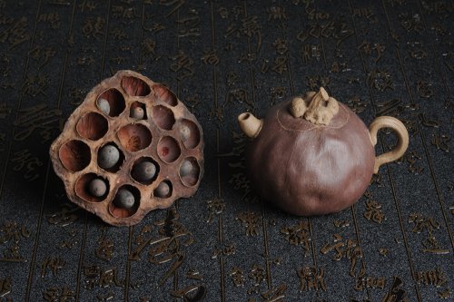 黄丽紫砂壶 全手工仿生花货 山竹 