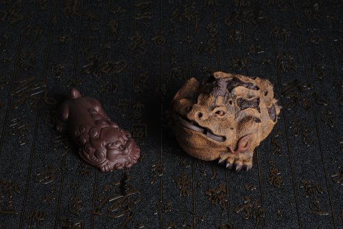 美壶定制紫砂壶 特惠醉美树皮金蟾茶宠 灵性十足 寓意招财进宝 