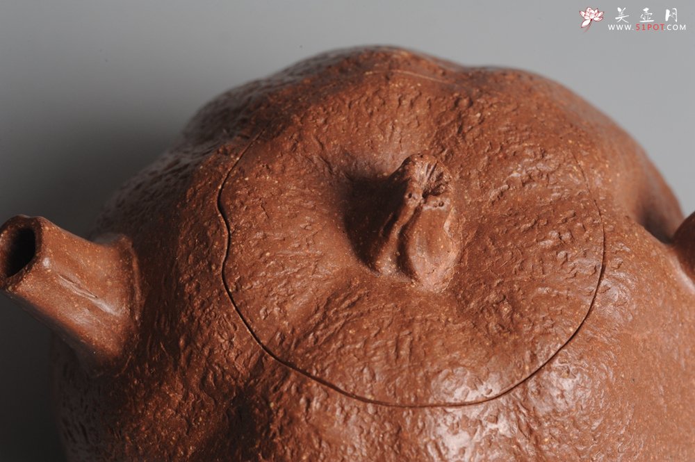 紫砂壶图片：全手工文人小瓜 泥料油润 肌理丰富 - 美壶网