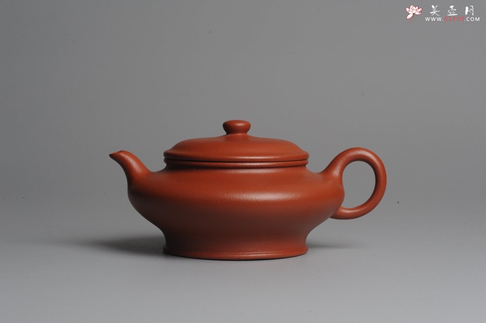 紫砂壶图片：美壶特惠 小红泥虚扁 - 美壶网