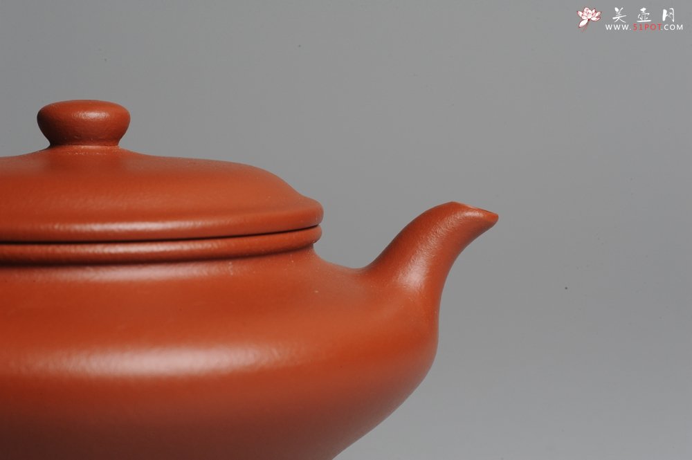 紫砂壶图片：美壶特惠 小红泥虚扁 - 美壶网
