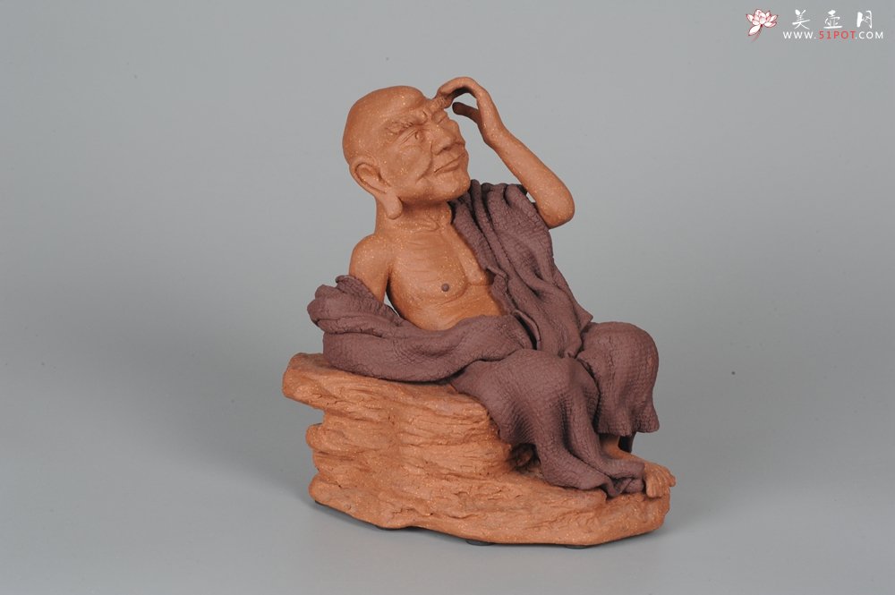 紫砂壶图片：年底特惠 不可多得的用心之作 写意全手工修耳罗汉 精品雕塑 - 美壶网