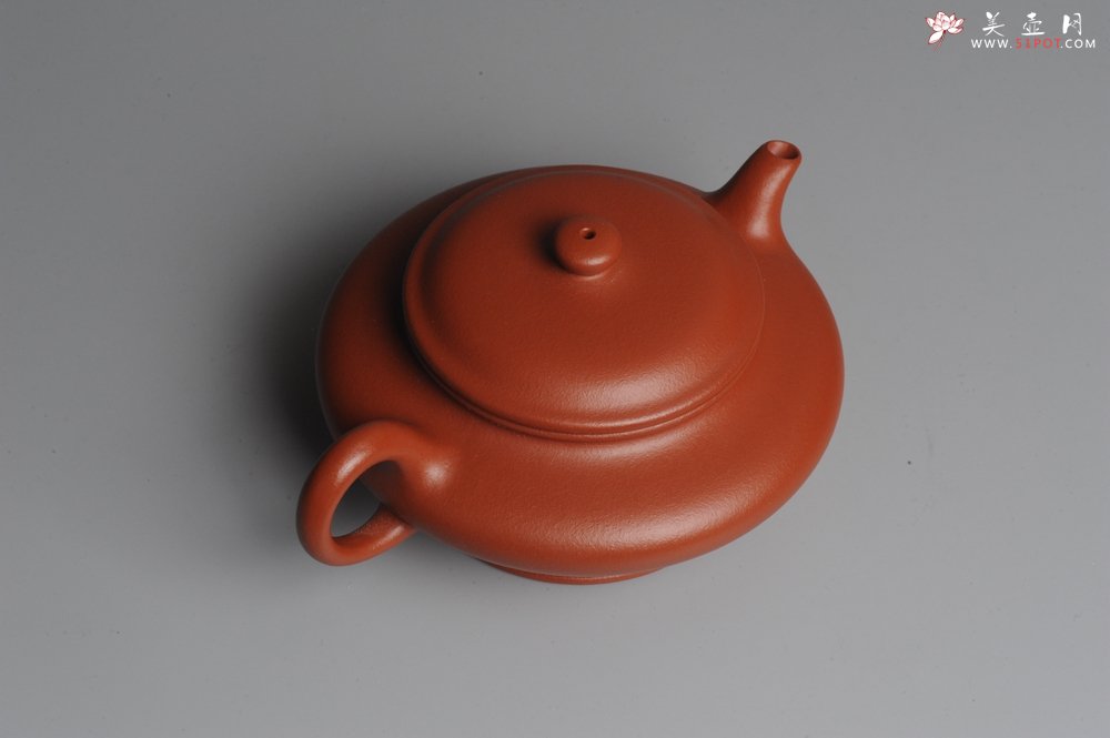 紫砂壶图片：美壶特惠 小红泥虚扁 - 美壶网