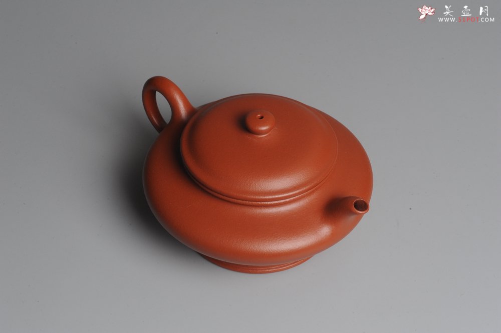 紫砂壶图片：美壶特惠 小红泥虚扁 - 美壶网