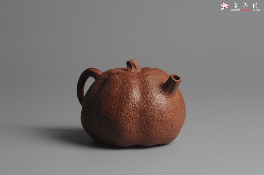 紫砂壶图片：全手工文人小瓜 泥料油润 肌理丰富 - 美壶网