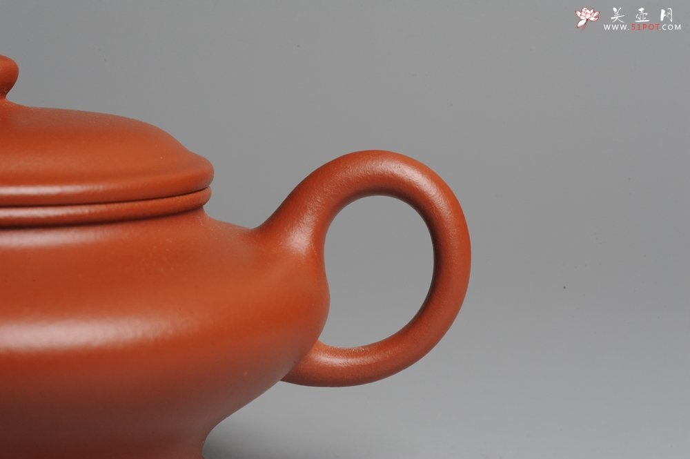 紫砂壶图片：美壶特惠 小红泥虚扁 - 美壶网