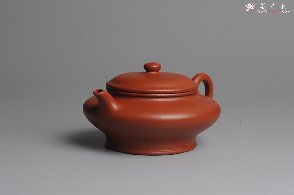紫砂壶图片：美壶特惠 小红泥虚扁 - 美壶网