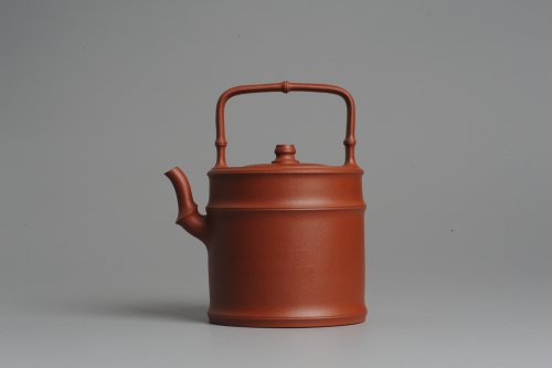 美壶定制紫砂壶 美壶特惠 小红泥润竹提梁 挺拔秀雅 原矿红泥