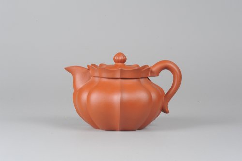 王世平紫砂壶 优质小红泥莲花僧帽 线条干净利落 原矿红泥