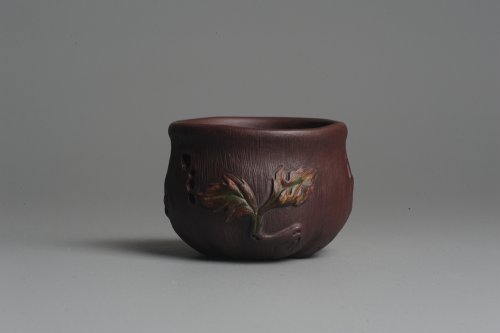 美壶定制紫砂壶 美壶特惠 精品小花货秋叶品茗杯 原矿紫泥