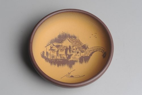 美壶定制紫砂壶 美杯特惠 精品山水杯款式二 紫泥粉段泥 各不同^_^好玩 直径8.7cm 