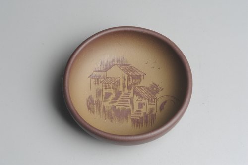 美壶定制紫砂壶 美杯特惠 精品山水杯款式三 紫泥粉段泥 各不同^_^好玩 直径8.7cm 