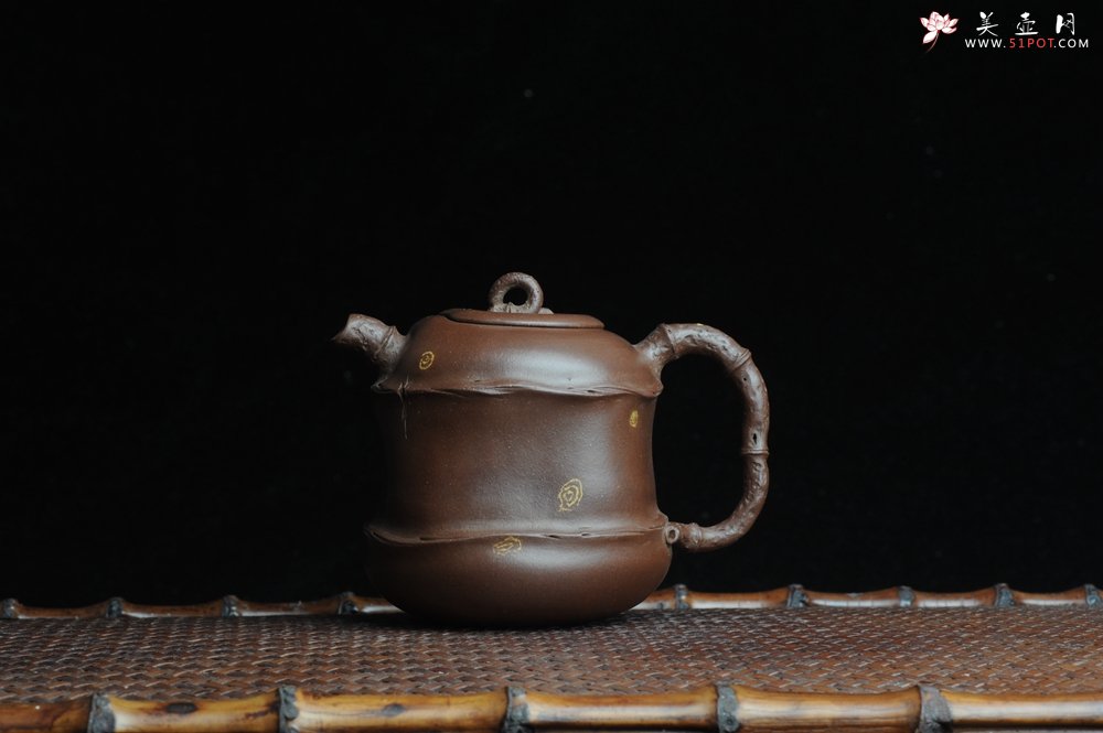 紫砂壶图片：口盖有难度 别具心意 清趣逸品~ 原创全手斑竹 - 美壶网