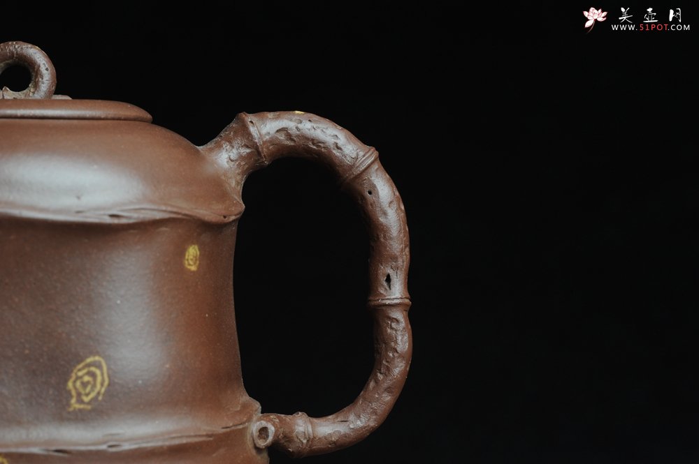 紫砂壶图片：口盖有难度 别具心意 清趣逸品~ 原创全手斑竹 - 美壶网