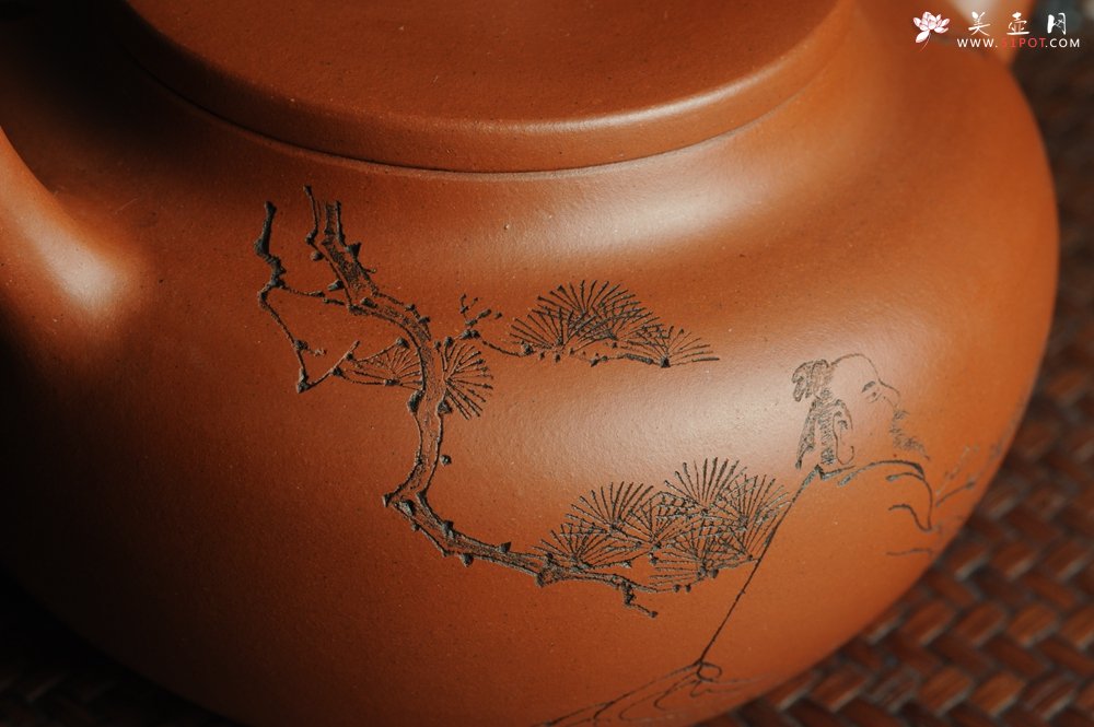 紫砂壶图片：全手工精品小红泥也是朱泥旭茂提梁 文气十足 - 美壶网