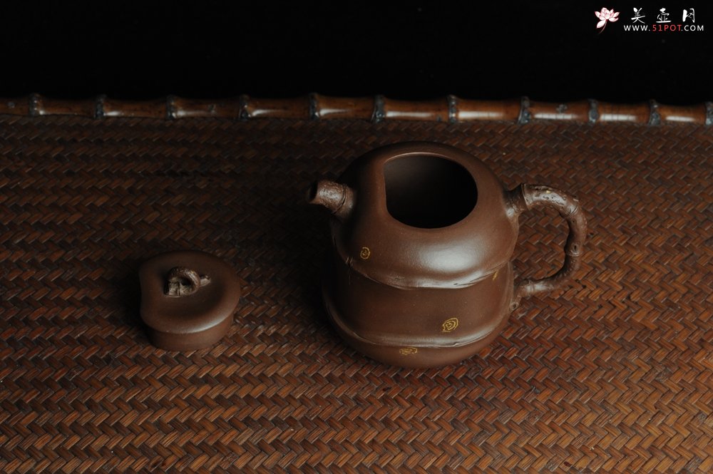 紫砂壶图片：口盖有难度 别具心意 清趣逸品~ 原创全手斑竹 - 美壶网