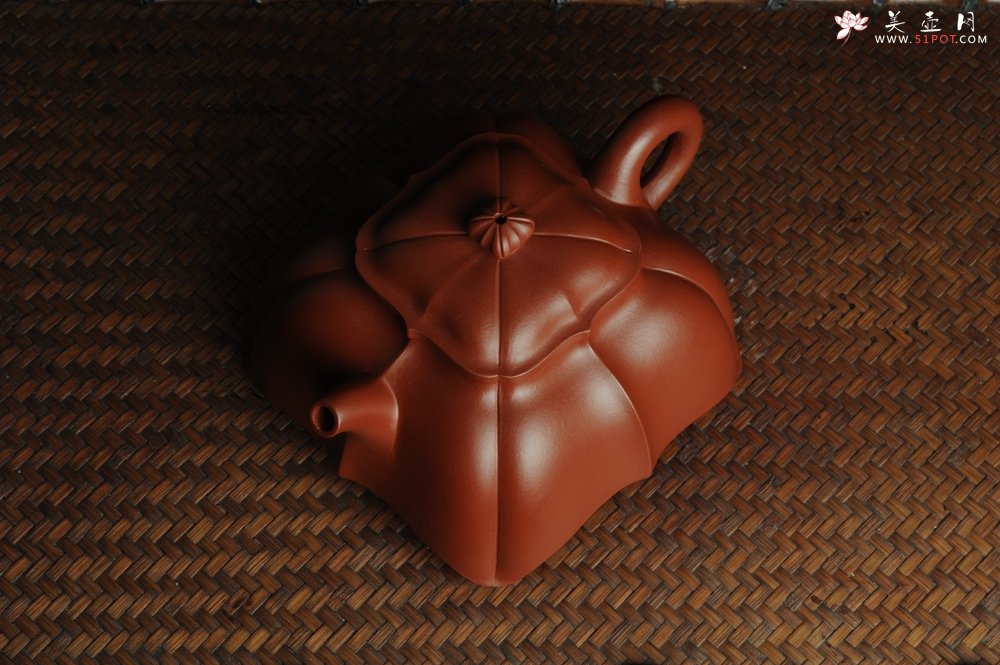 紫砂壶图片：优质大红袍朱泥玉菱壶 端庄秀雅 做工精致 - 美壶网