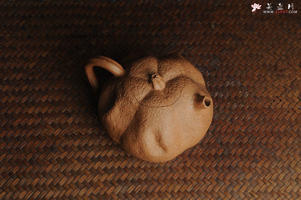 紫砂壶图片：仿生花货 全手工文人小南瓜 肌理丰富 - 美壶网