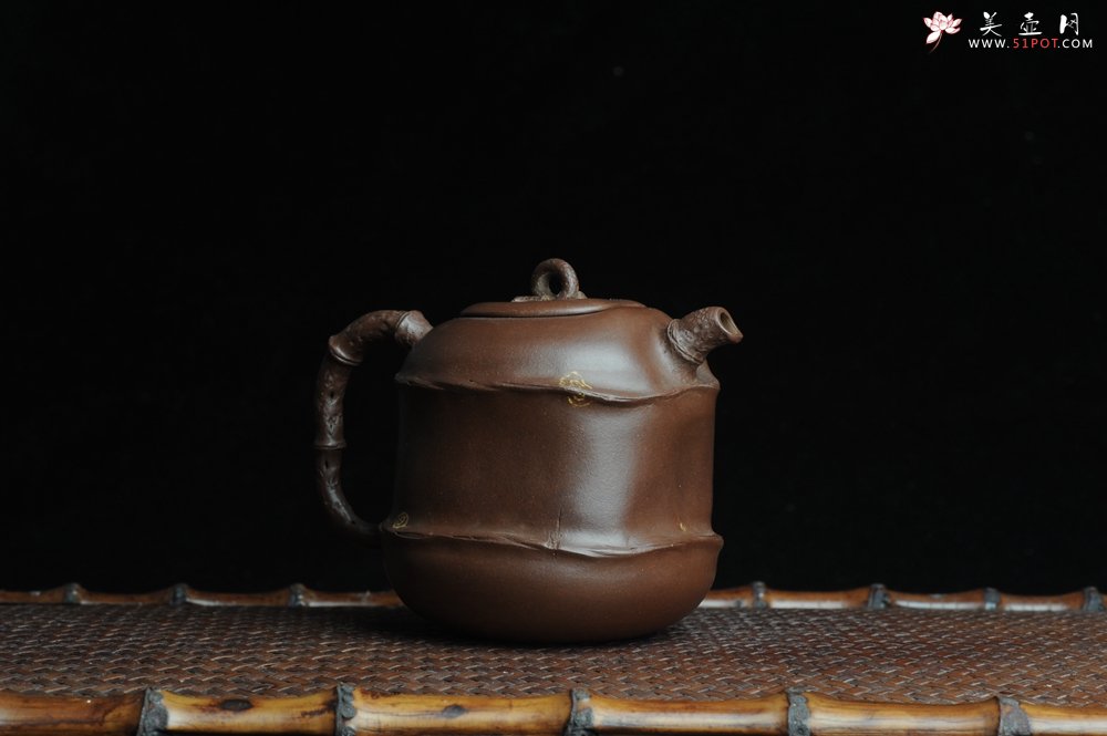 紫砂壶图片：口盖有难度 别具心意 清趣逸品~ 原创全手斑竹 - 美壶网