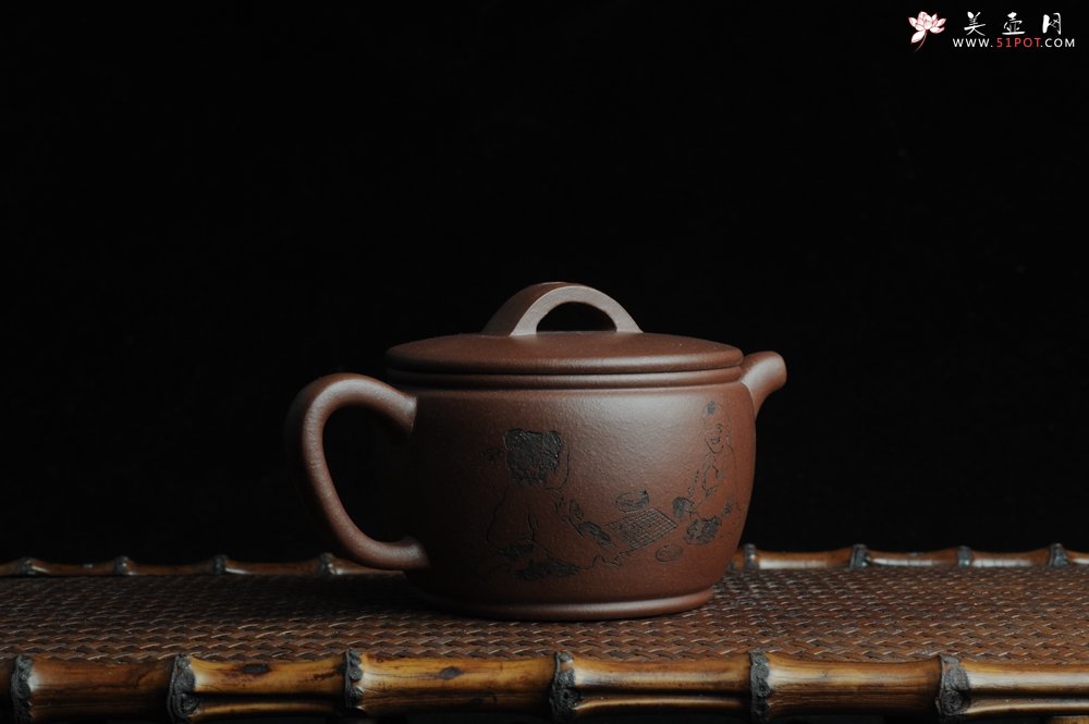 紫砂壶图片：美壶特惠 优质紫泥汉瓦 陈俊儒精心装饰 唯吾德馨 - 美壶网