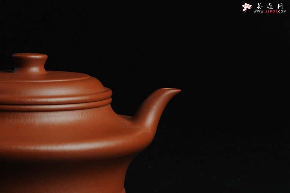 紫砂壶图片：正宗小煤窑朱泥 全手工虚扁 隽秀文气 - 美壶网