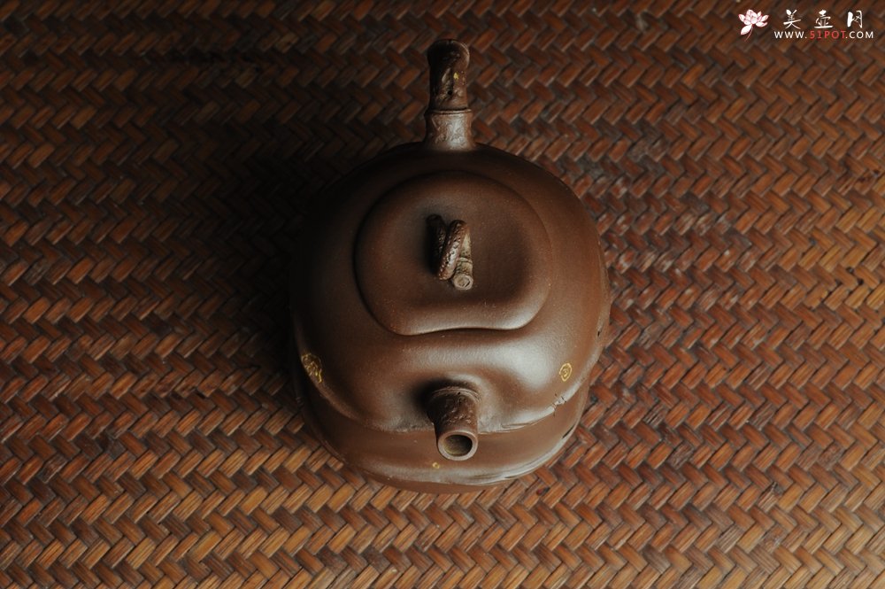 紫砂壶图片：口盖有难度 别具心意 清趣逸品~ 原创全手斑竹 - 美壶网