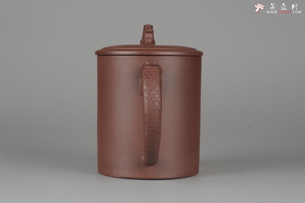 紫砂壶图片：美杯年底特惠 优质紫泥龙行天下盖杯 - 美壶网