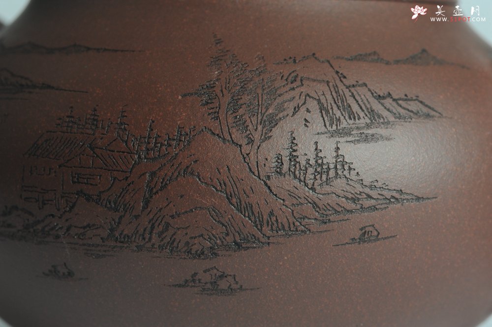 紫砂壶图片：美壶特惠 做工精致山水道洪圆珠 饱满漂亮 出水暴爽  - 美壶网