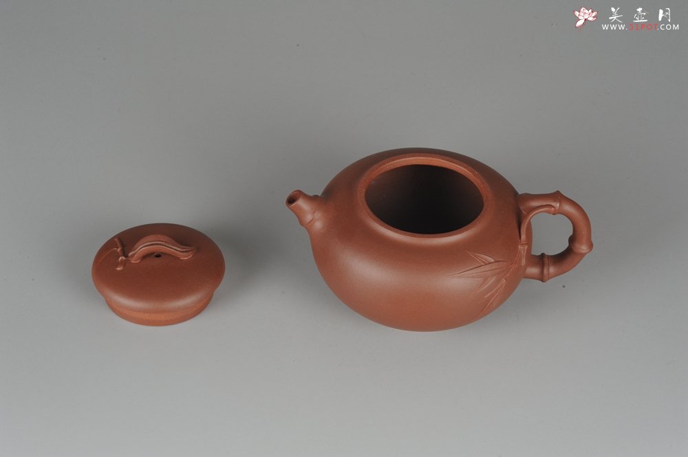 紫砂壶图片：美壶特惠秀竹 贴叶精湛 - 美壶网