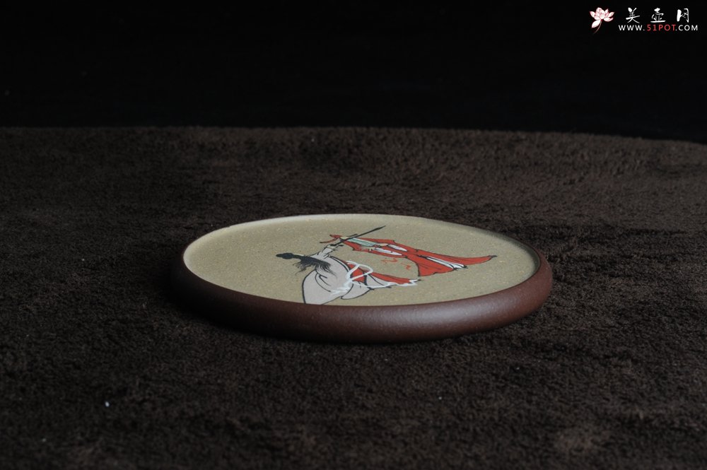 紫砂壶图片：美杯特惠 我的意中人是盖世英雄 精品泥绘品茗杯 杯垫一套 送礼自用佳品 - 美壶网