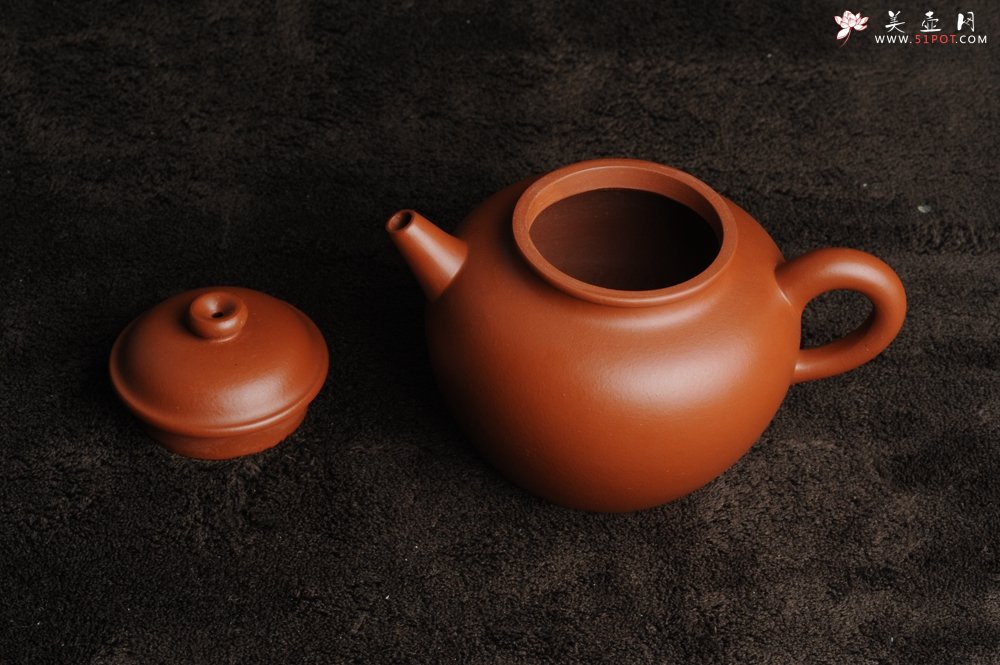 紫砂壶图片：美壶特惠 非铁红色素泥 优质朱泥大彬圈钮 - 美壶网