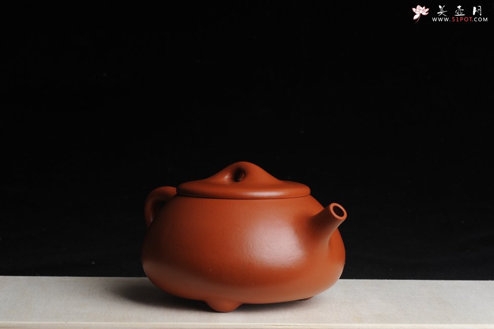 紫砂壶图片：美壶特惠 非铁红色素泥优质朱泥满瓢 平盖石瓢 - 美壶网