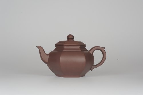 张海艳紫砂壶 气势磅礴 线面挺括 全手工精工老紫泥六方笑樱壶 原矿紫泥