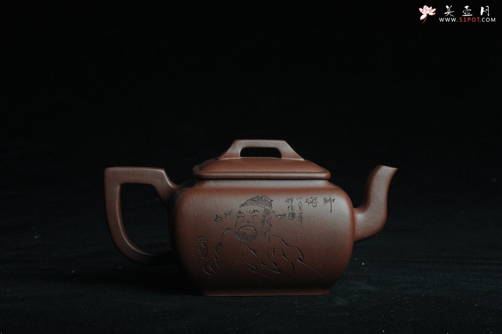 紫砂壶图片：美壶特惠 精品唯吾德馨四方方樽 陈俊儒精心装饰 - 美壶网