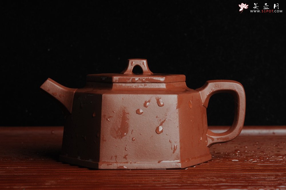 紫砂壶图片：美壶特惠 优质底曹青全手工六方井栏 - 美壶网