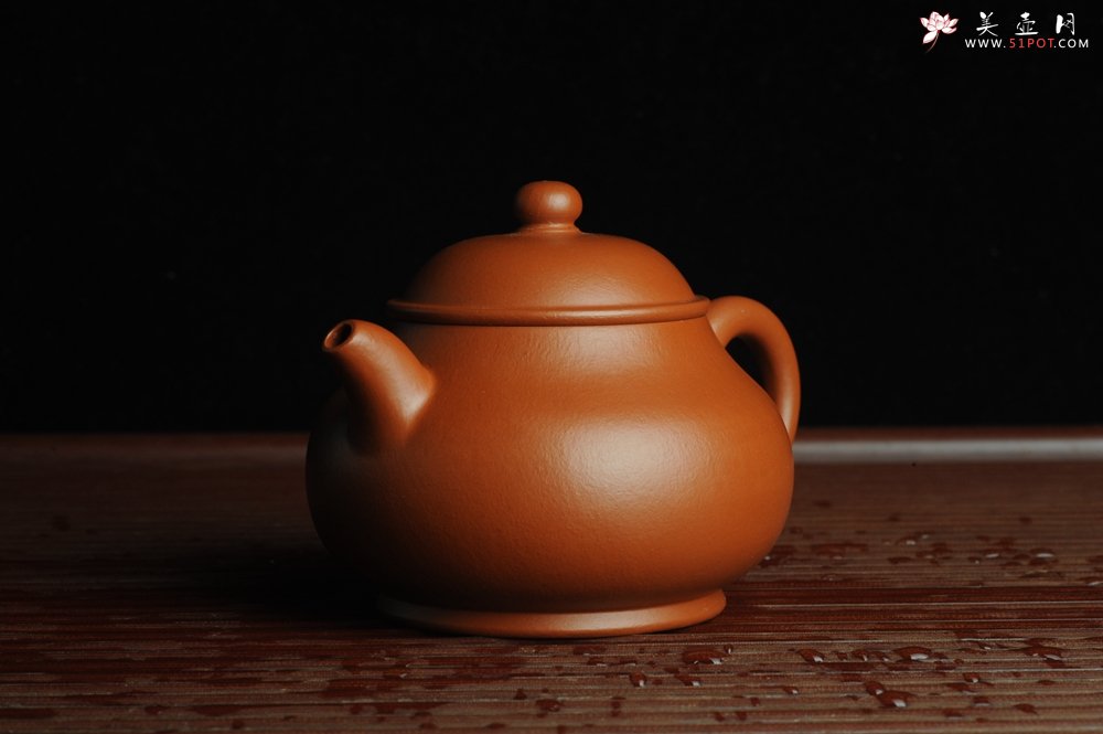 紫砂壶图片：优质赵庄朱泥 全手工潘壶 端庄秀雅 - 美壶网