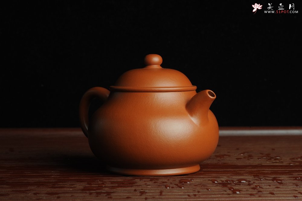 紫砂壶图片：优质赵庄朱泥 全手工潘壶 端庄秀雅 - 美壶网