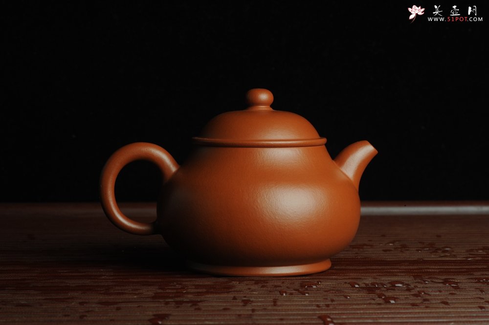 紫砂壶图片：优质赵庄朱泥 全手工潘壶 端庄秀雅 - 美壶网