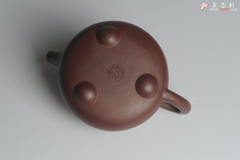 紫砂壶图片：美壶特惠 深丛隐孤芳 经典平盖小石瓢 满瓢（景舟石瓢）装饰菊花 泥料超好高档包装 做工灰常精致 - 美壶网